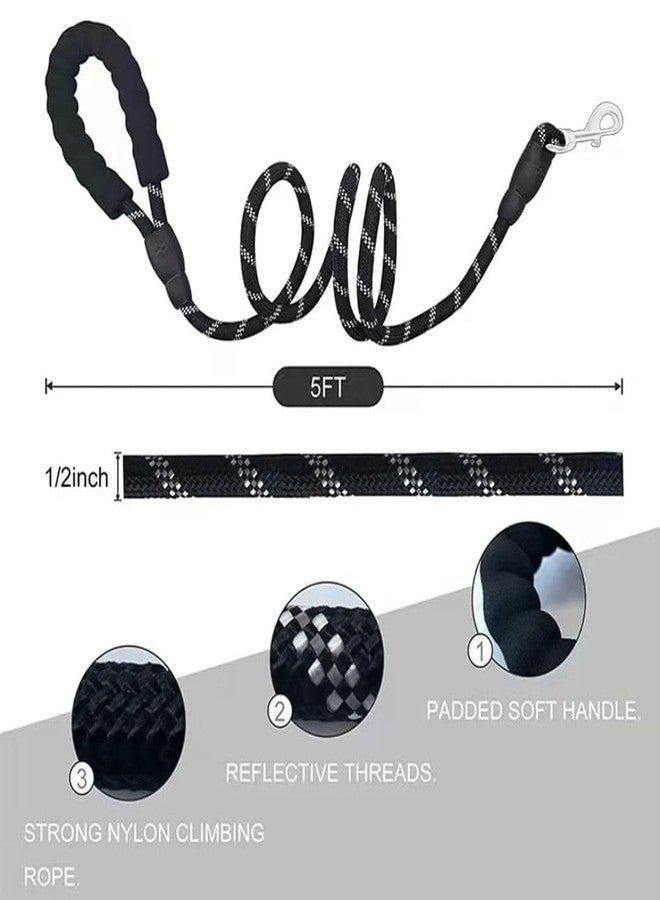 PET FUN طوق كلاب من النايلون المتين من بيت فن | عاكس للضوء لضمان السلامة الليلية | مقبض مبطن مانع للانزلاق | طوق قوي للكلاب الصغيرة والمتوسطة والكبيرة | حبل مانع للشد للمشي والتدريب (متعدد الألوان، 15 مم) - Image 4